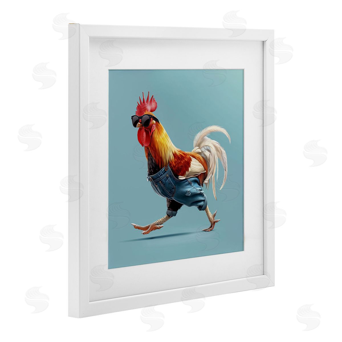 Jim Baldwin Rooster Run with Sunglasses Canvas Wall Art Print