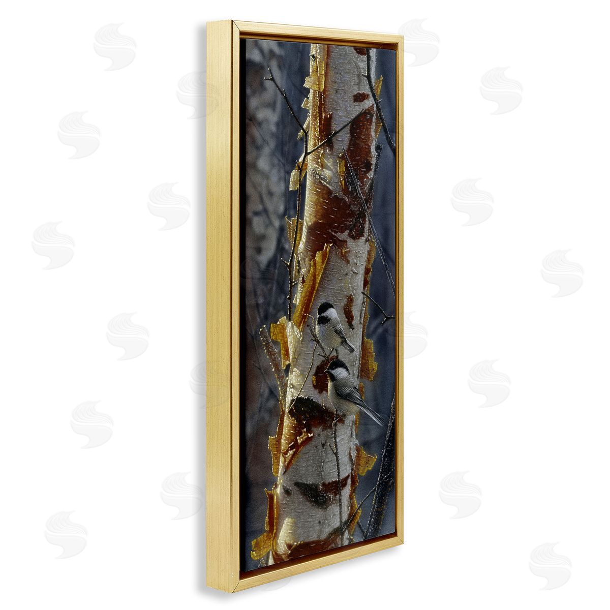 Collin Bogle Sunlit Birch Chickadees Canvas Wall Art Print