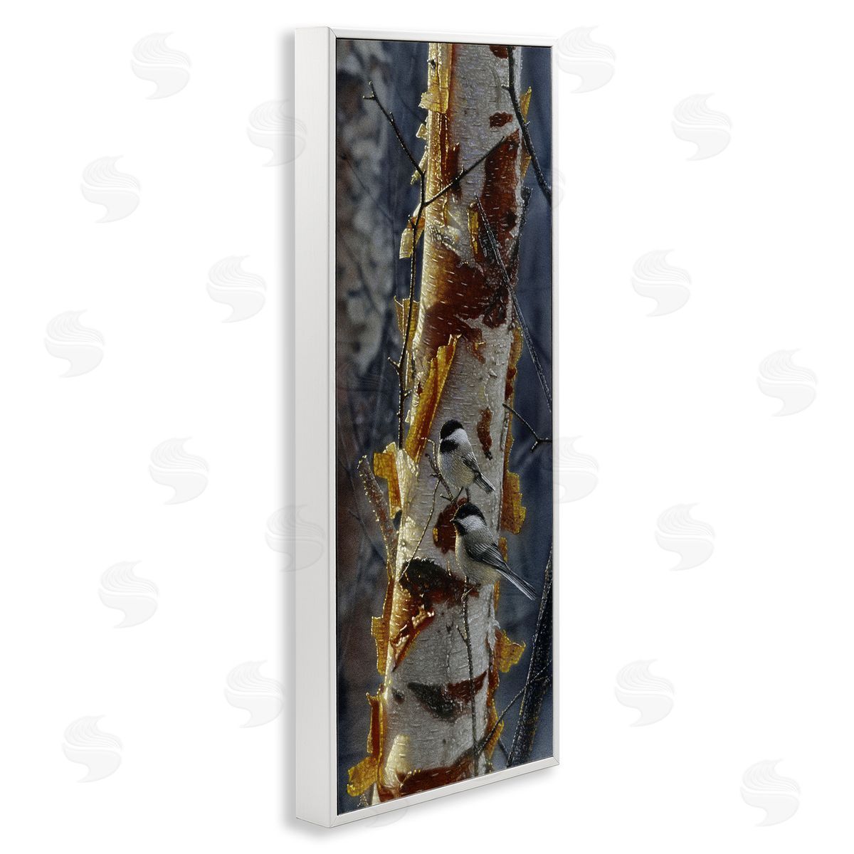 Collin Bogle Sunlit Birch Chickadees Canvas Wall Art Print