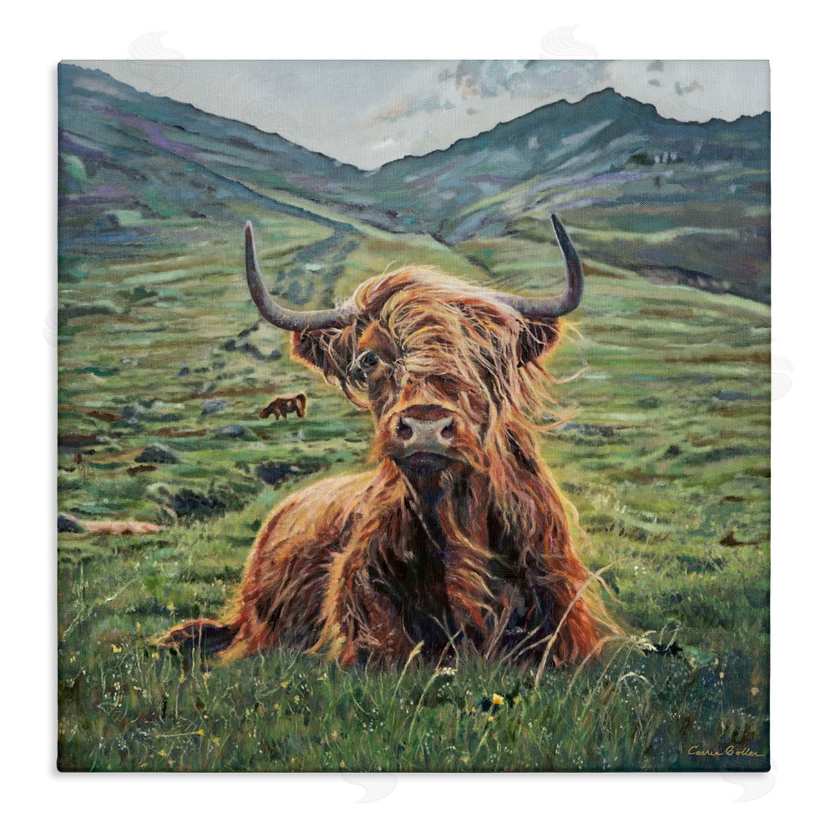 Carrie Goller Windblown Cattle Mountain Valley Canvas Wall Art Print
