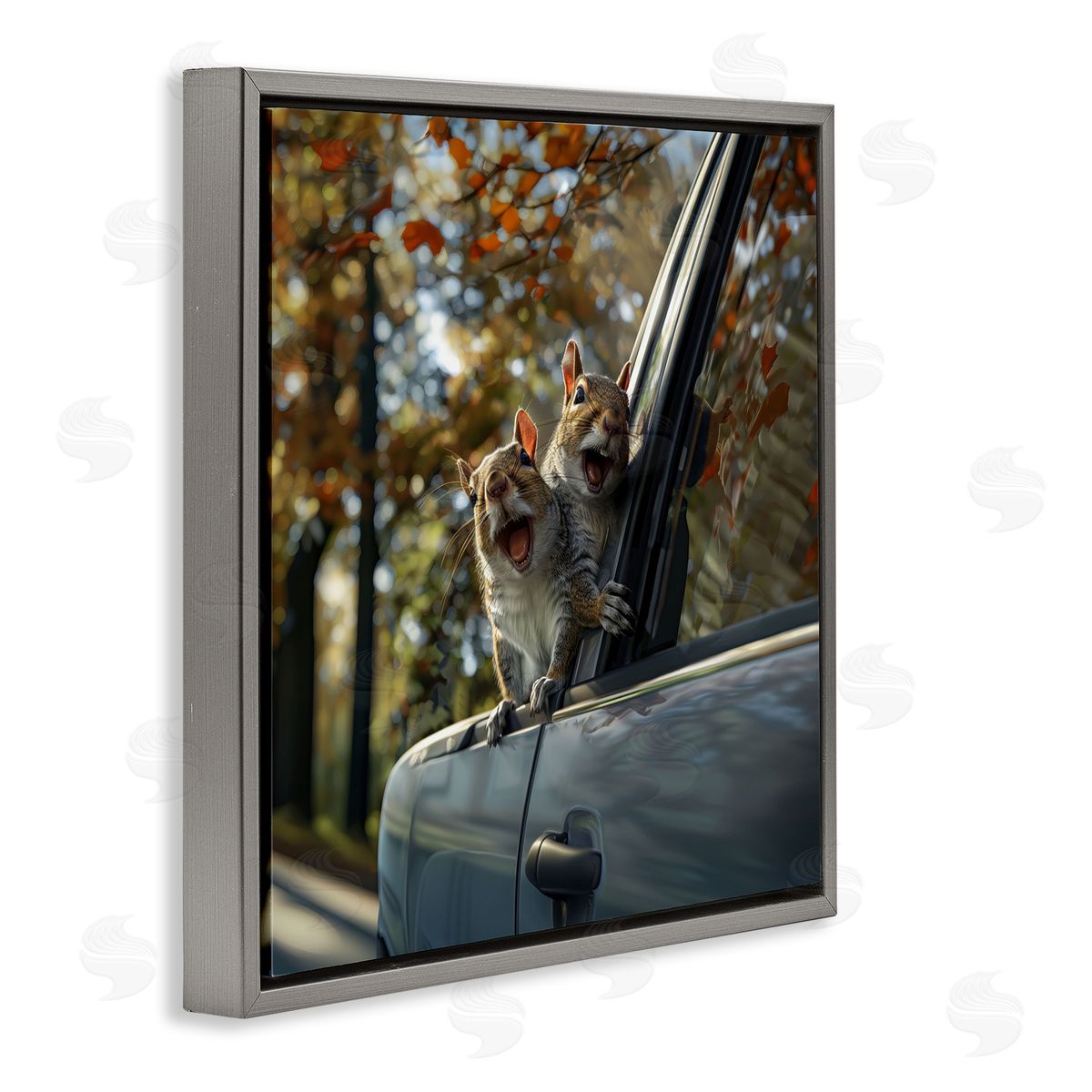 Jim Baldwin Funny Squirrel Truck Canvas Wall Art Print