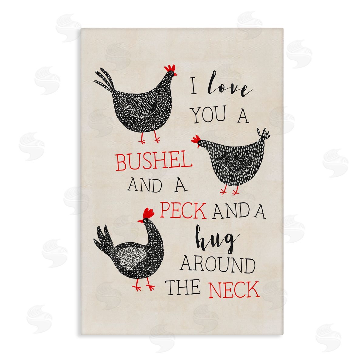 JJ Design House LLC Love You A Bushel with Chickens Canvas Wall Art Print