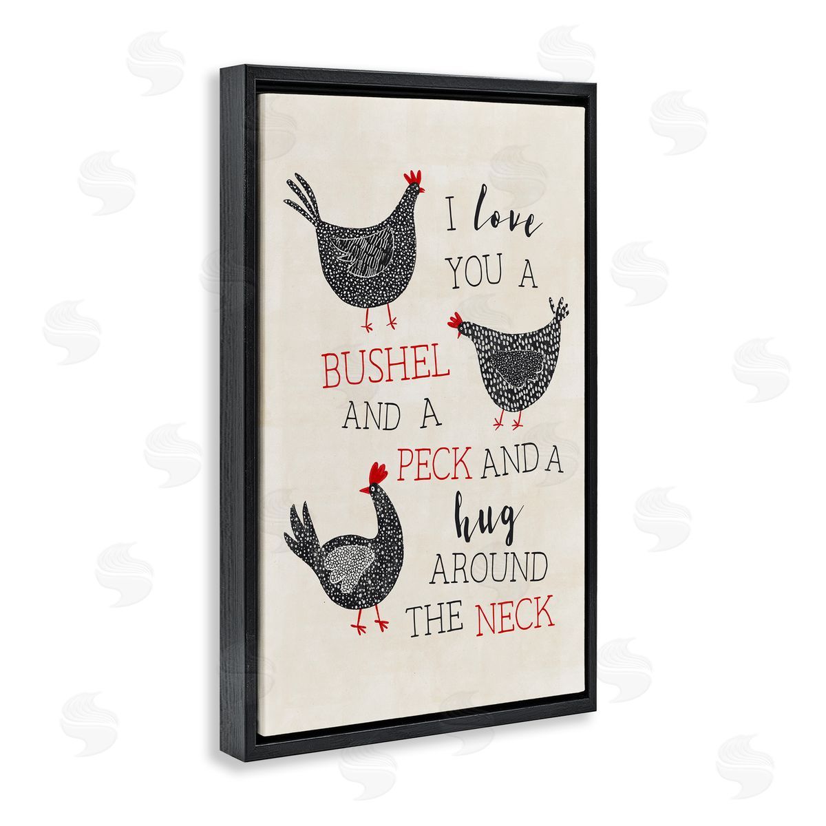 JJ Design House LLC Love You A Bushel with Chickens Canvas Wall Art Print