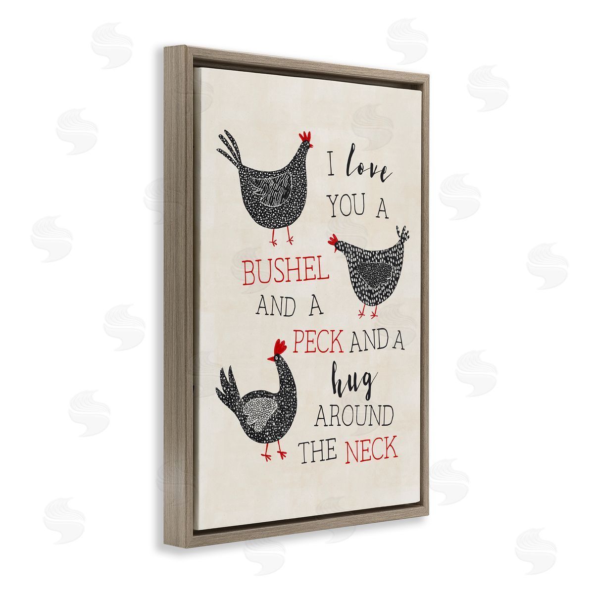 JJ Design House LLC Love You A Bushel with Chickens Canvas Wall Art Print
