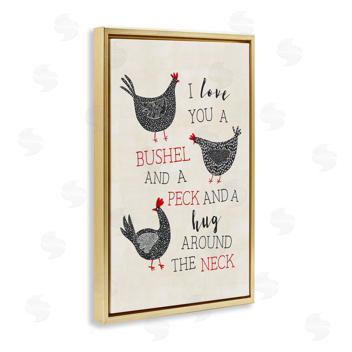 JJ Design House LLC Love You A Bushel with Chickens Canvas Wall Art Print