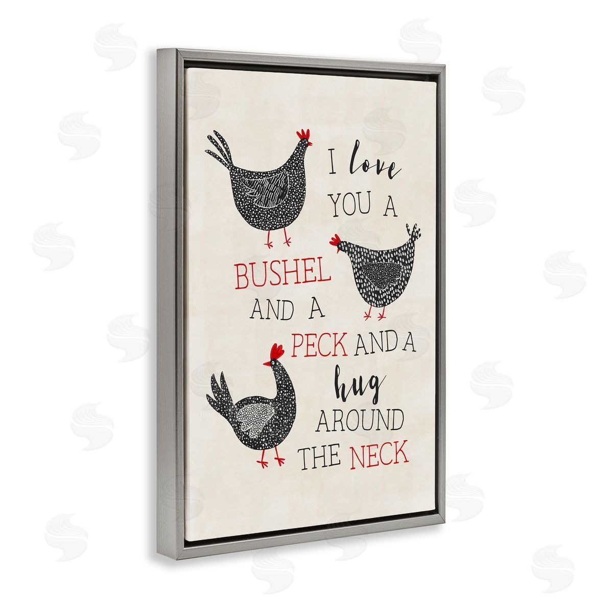 JJ Design House LLC Love You A Bushel with Chickens Canvas Wall Art Print