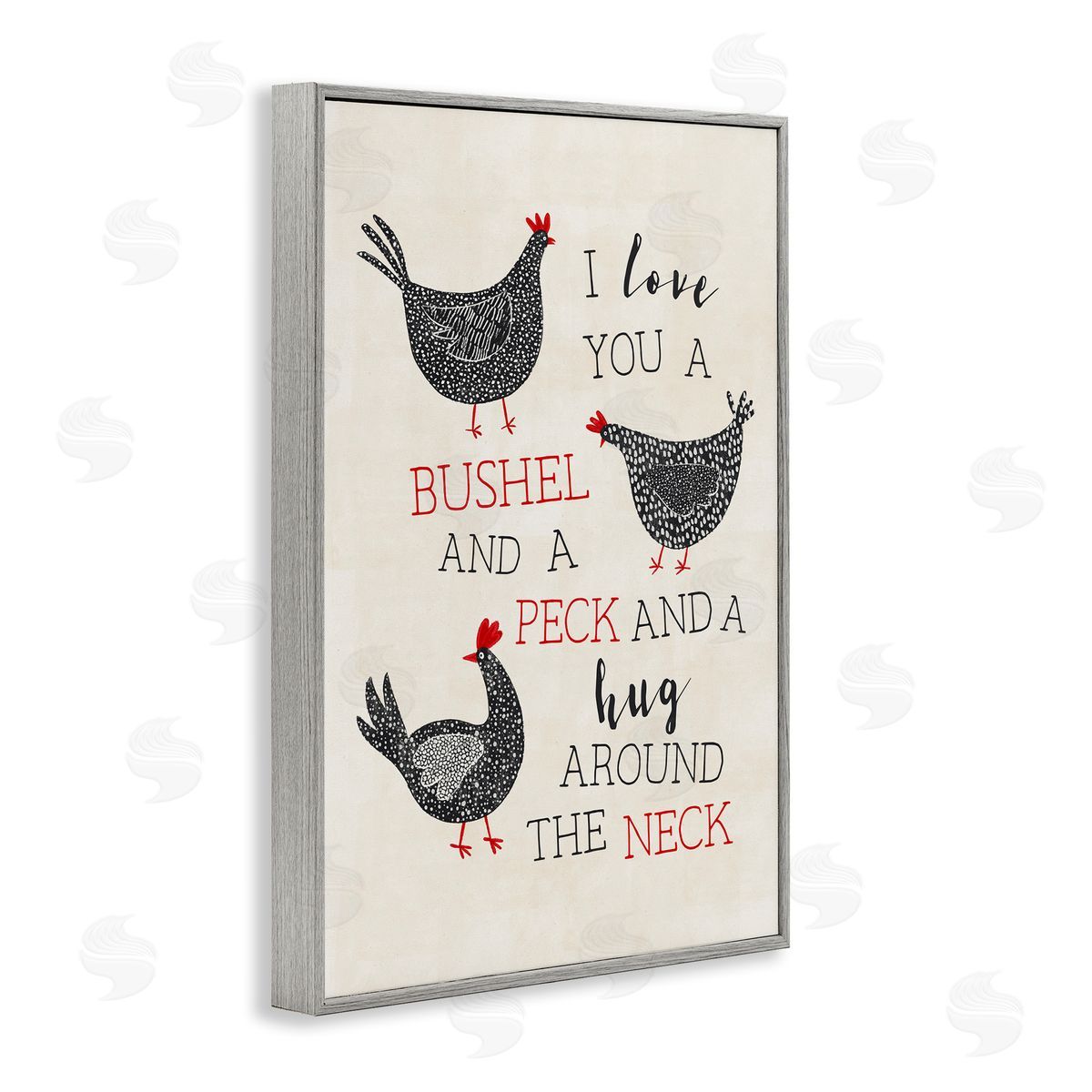 JJ Design House LLC Love You A Bushel with Chickens Canvas Wall Art Print