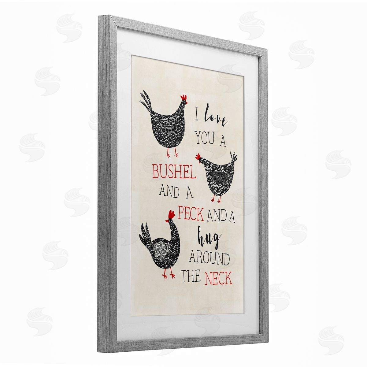 JJ Design House LLC Love You A Bushel with Chickens Canvas Wall Art Print