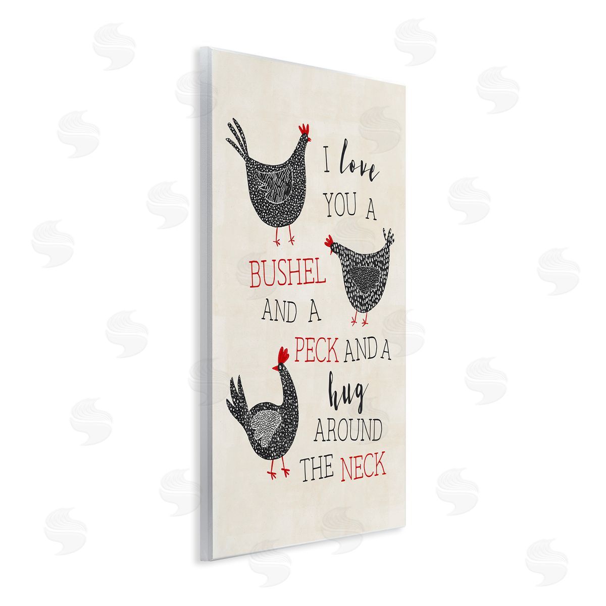 JJ Design House LLC Love You A Bushel with Chickens Canvas Wall Art Print