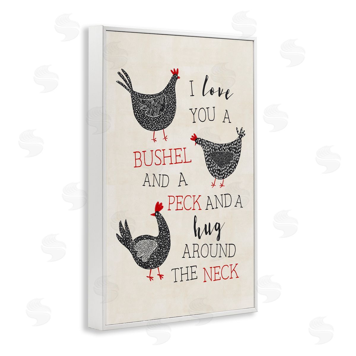 JJ Design House LLC Love You A Bushel with Chickens Canvas Wall Art Print