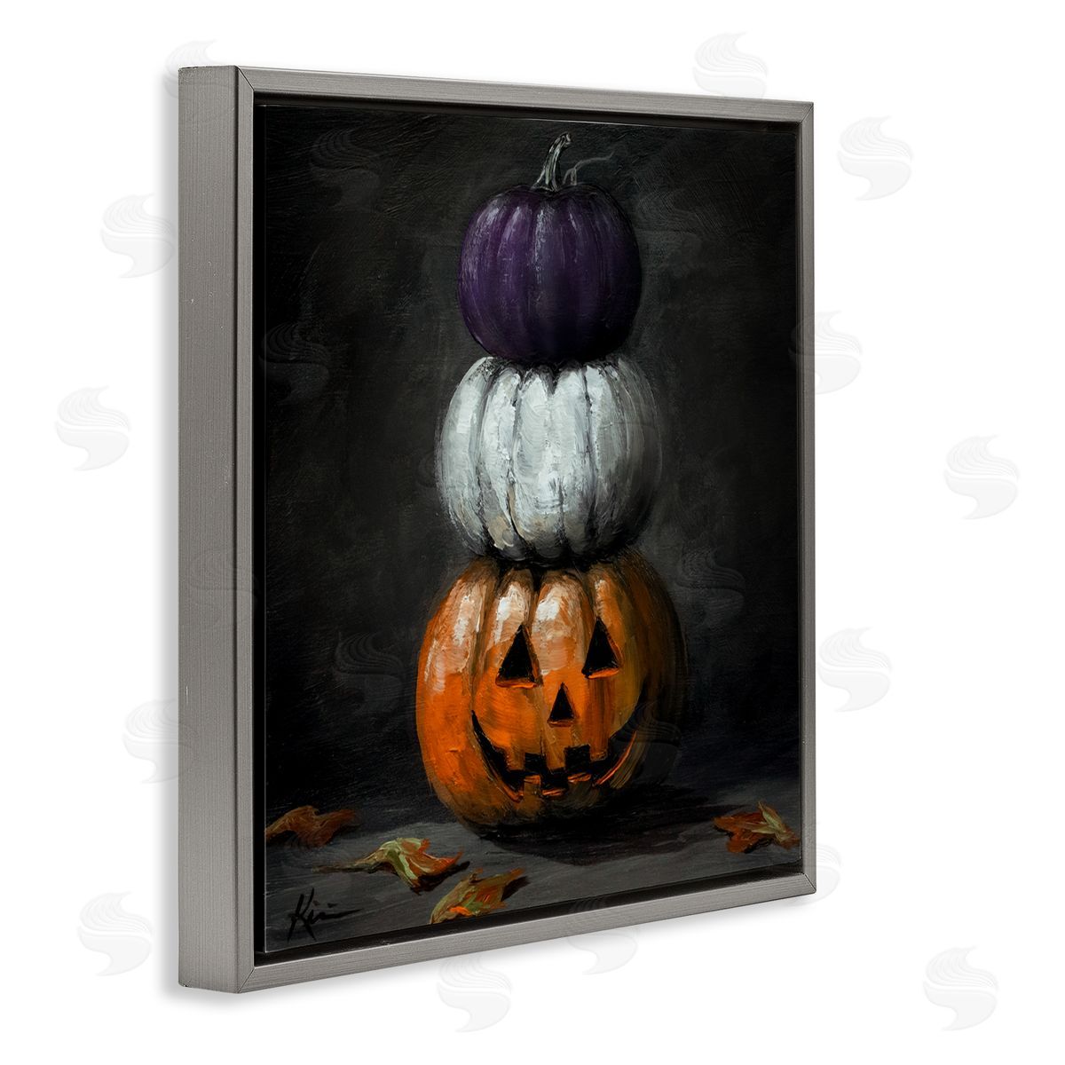Lindsay Kivi Fine Art Vintage Halloween Pumpkin Stack Canvas Wall Art Print