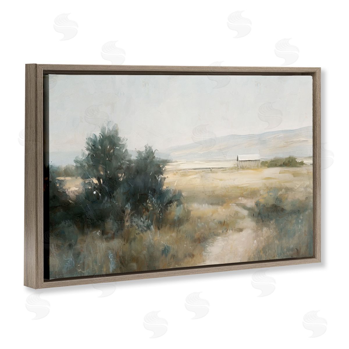 Nina Blue Distant Barn Country Expanse Canvas Wall Art Print