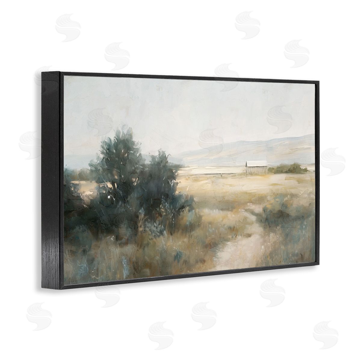Nina Blue Distant Barn Country Expanse Canvas Wall Art Print