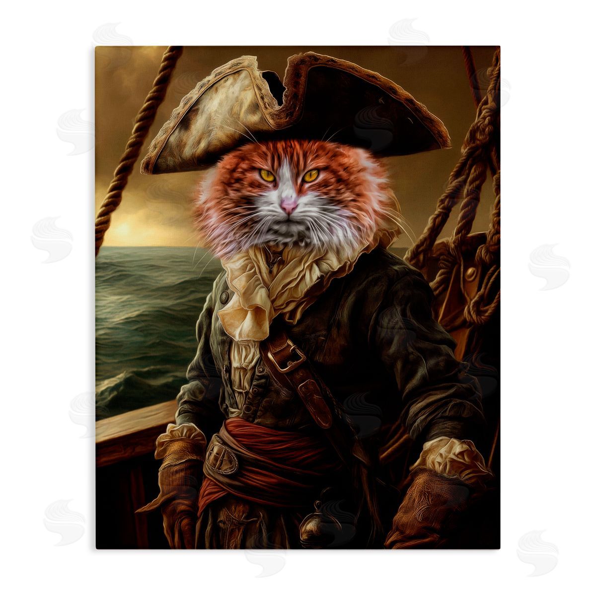 Kelley Parker Swashbuckling Whiskers Cat Canvas Wall Art Print