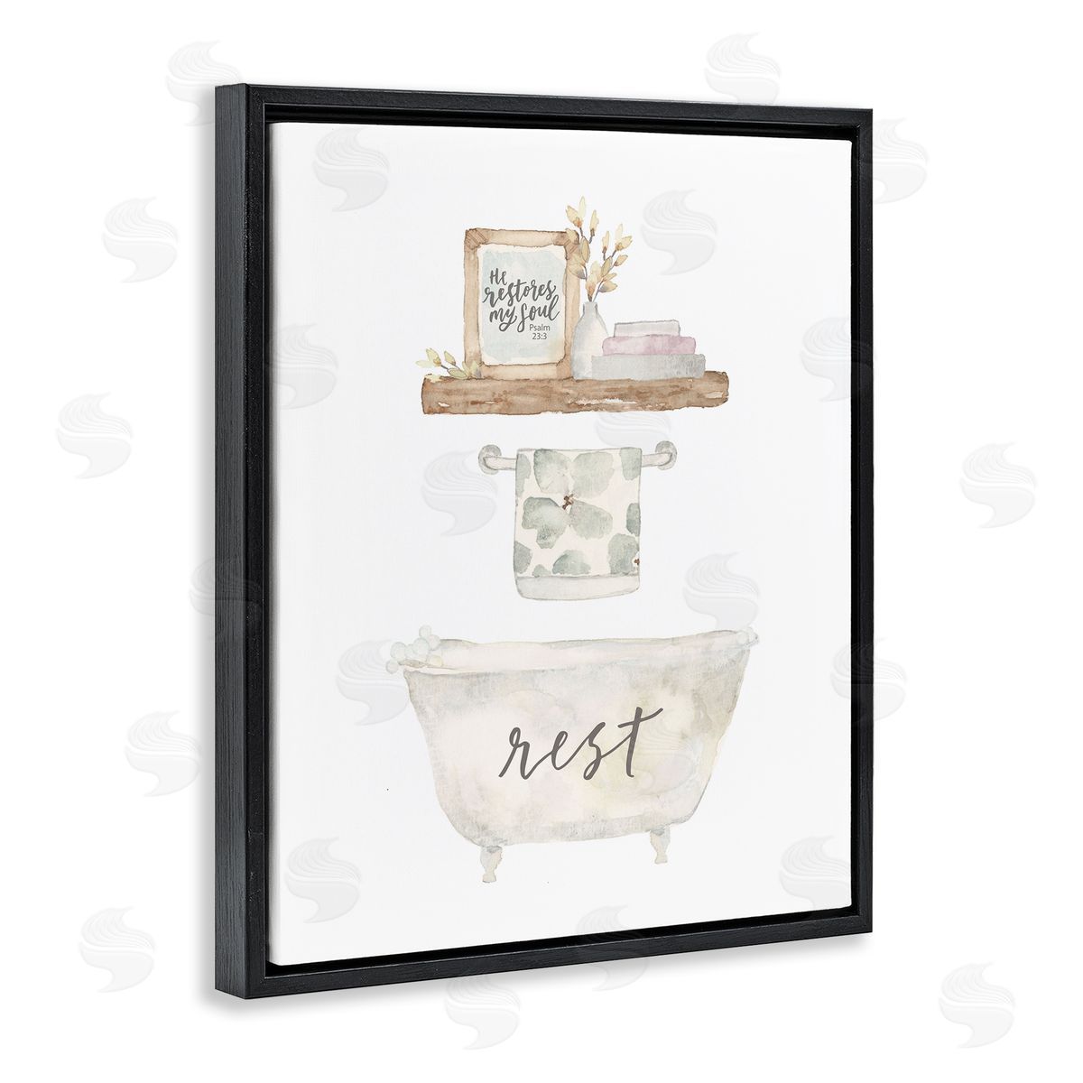 Blue Chair Blessing Restful Proverb Bathtub Canvas Wall Art Print