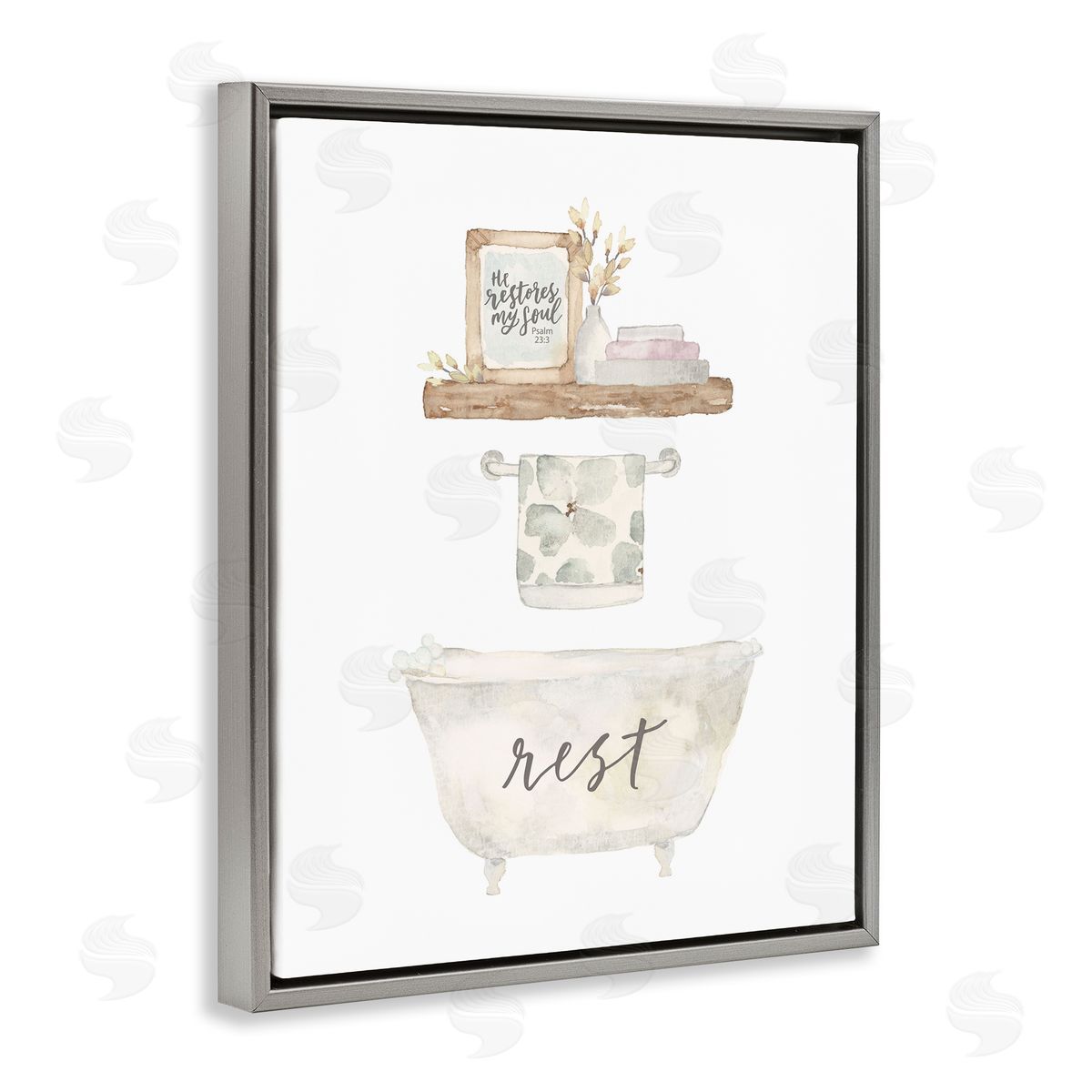 Blue Chair Blessing Restful Proverb Bathtub Canvas Wall Art Print