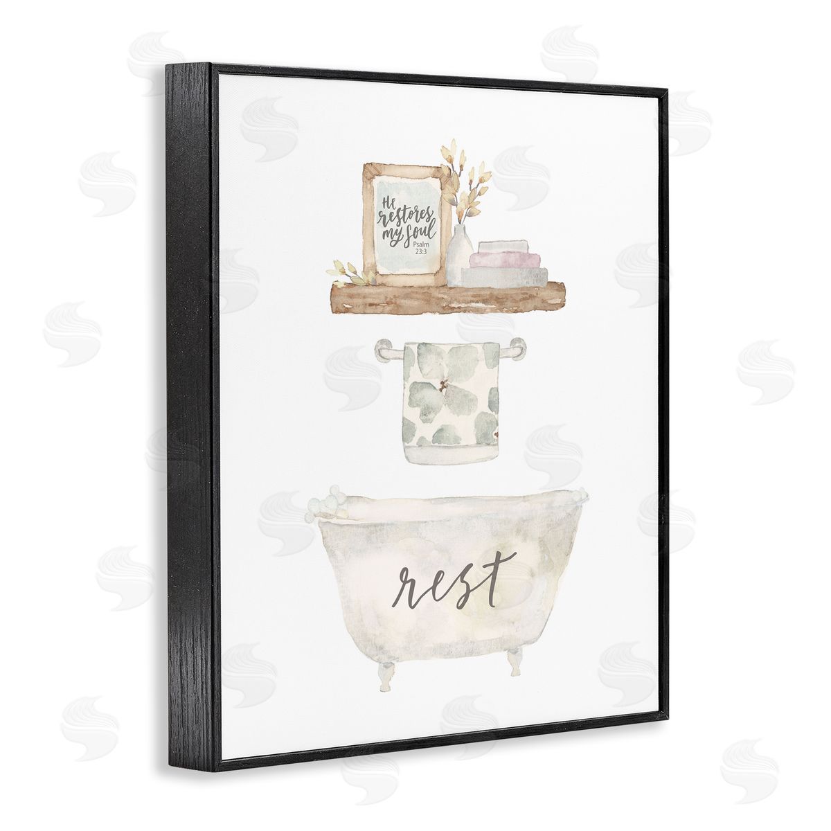 Blue Chair Blessing Restful Proverb Bathtub Canvas Wall Art Print