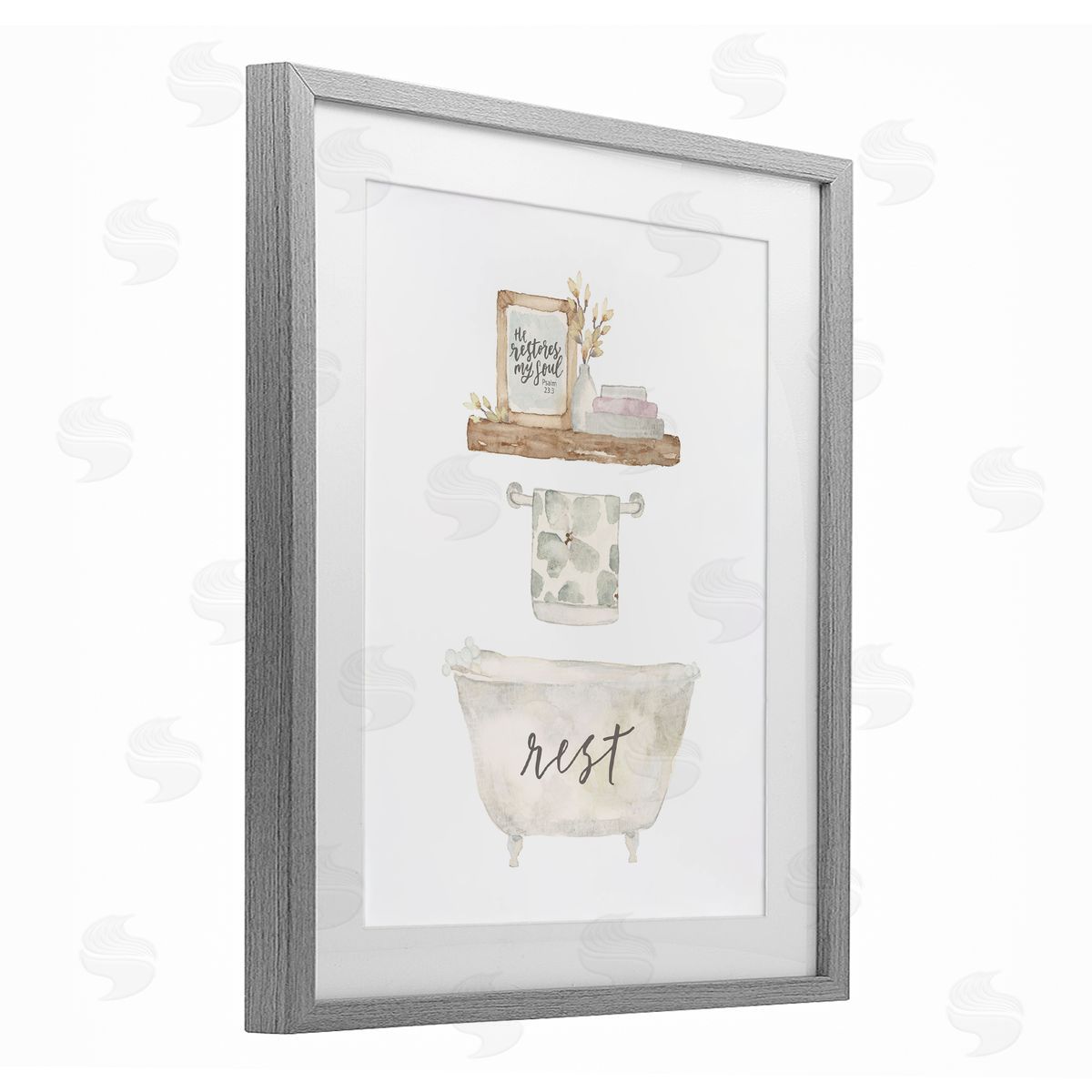 Blue Chair Blessing Restful Proverb Bathtub Canvas Wall Art Print