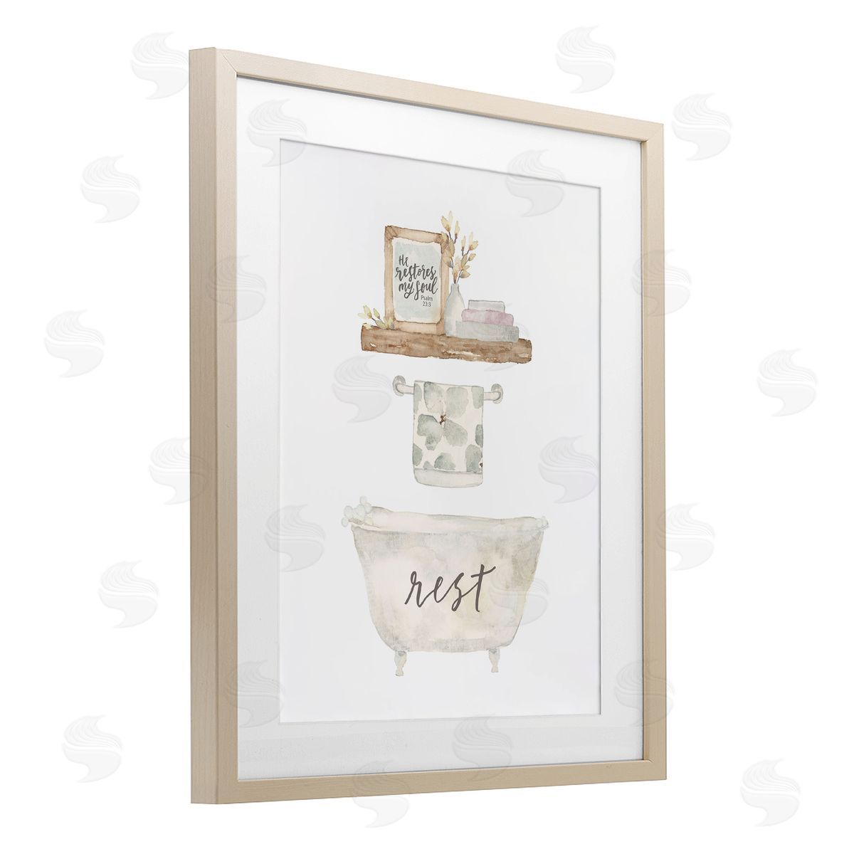 Blue Chair Blessing Restful Proverb Bathtub Canvas Wall Art Print