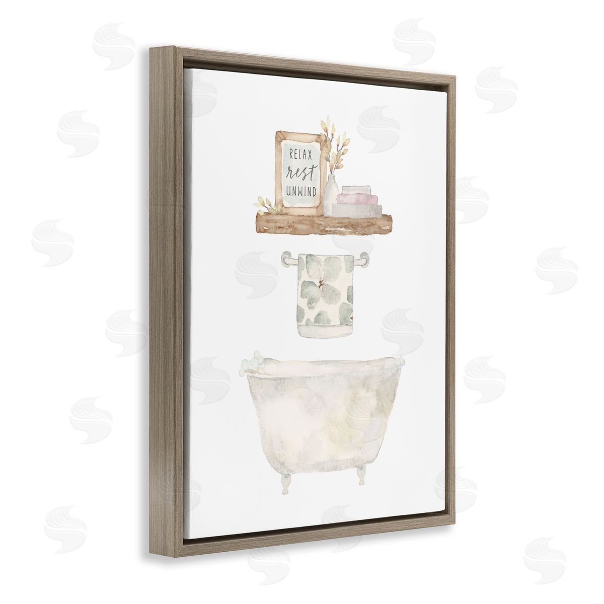 Blue Chair Blessing Relax Unwind Minimal Bath Canvas Wall Art Print