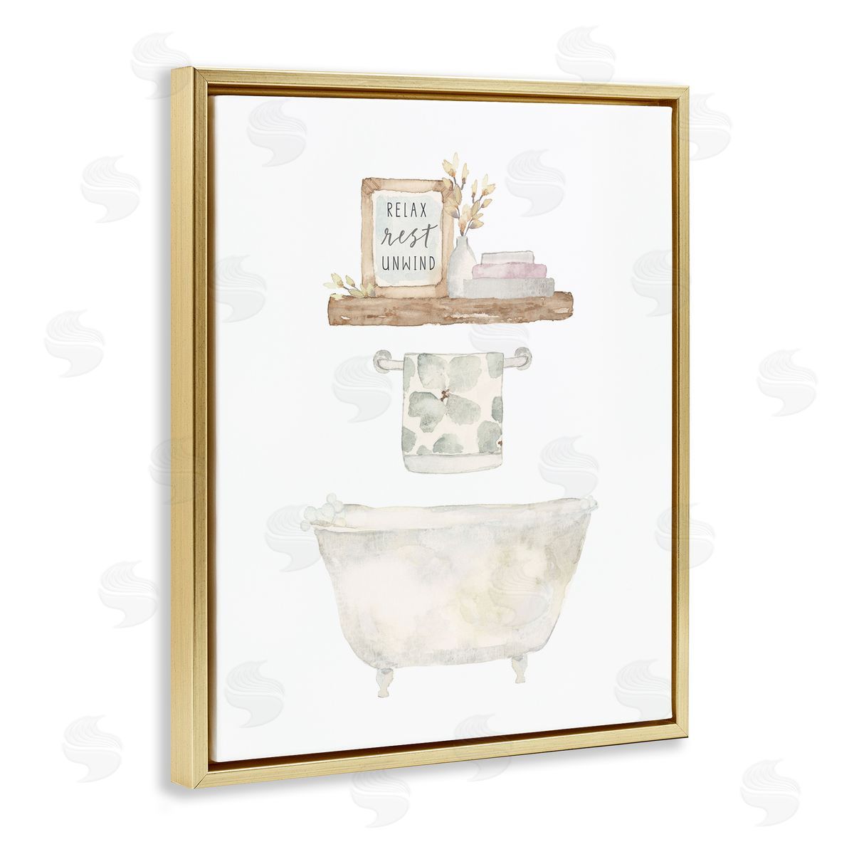 Blue Chair Blessing Relax Unwind Minimal Bath Canvas Wall Art Print