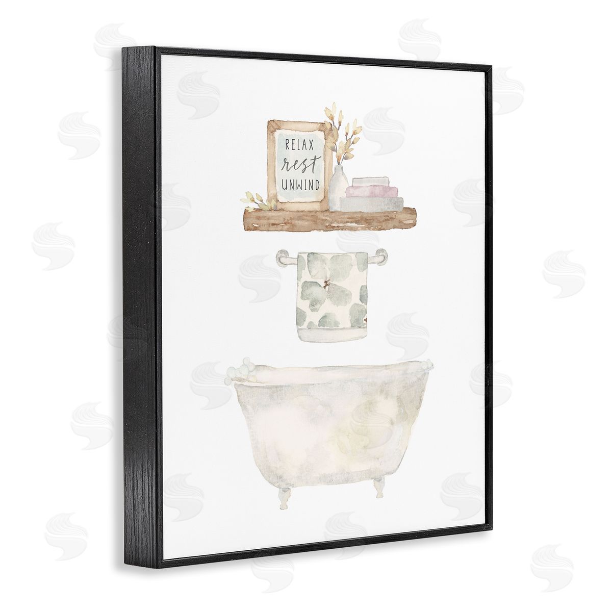 Blue Chair Blessing Relax Unwind Minimal Bath Canvas Wall Art Print