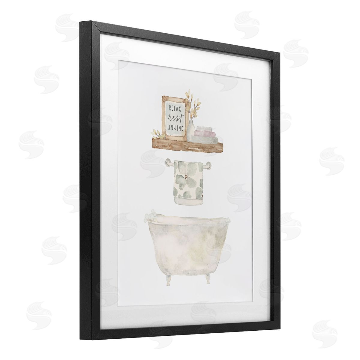 Blue Chair Blessing Relax Unwind Minimal Bath Canvas Wall Art Print