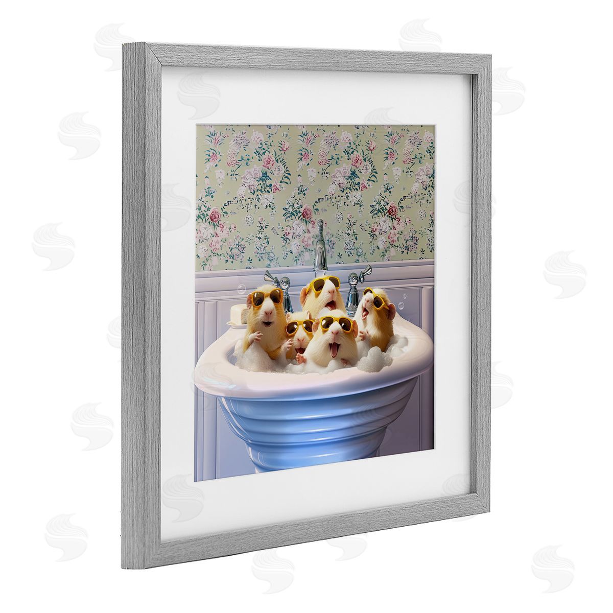 Jim Baldwin Guinea Pigs Sink Canvas Wall Art Print