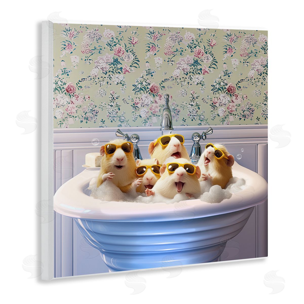 Jim Baldwin Guinea Pigs Sink Canvas Wall Art Print
