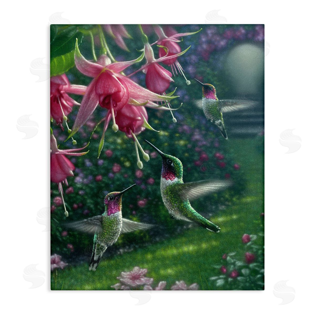 Collin Bogle Hummingbird Haven Garden Canvas Wall Art Print