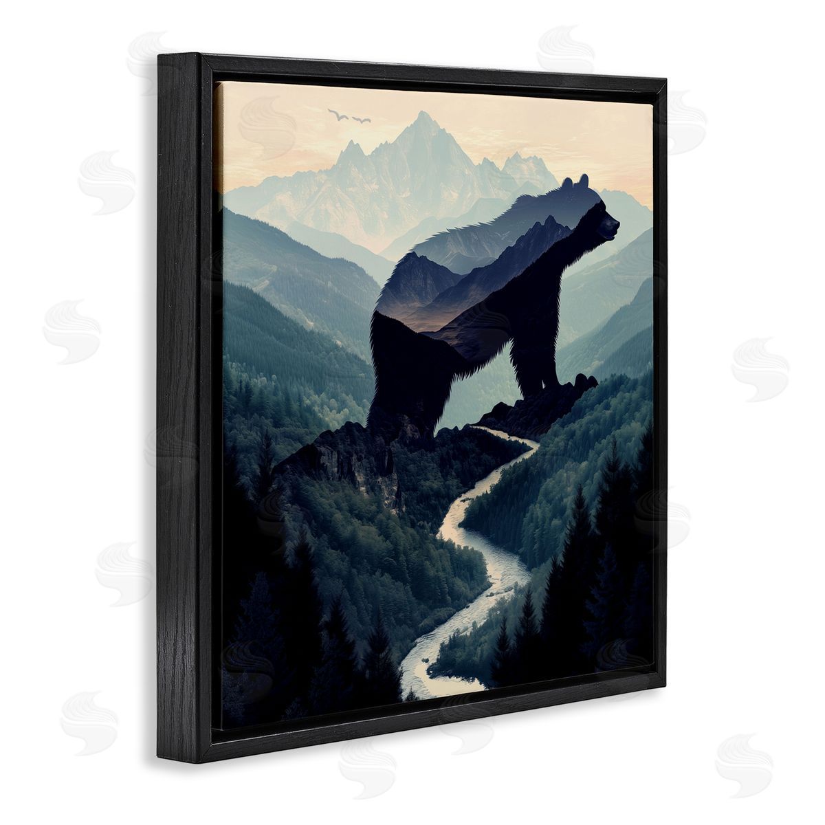 Jim Baldwin Bear Rock Silhouette Canvas Wall Art Print