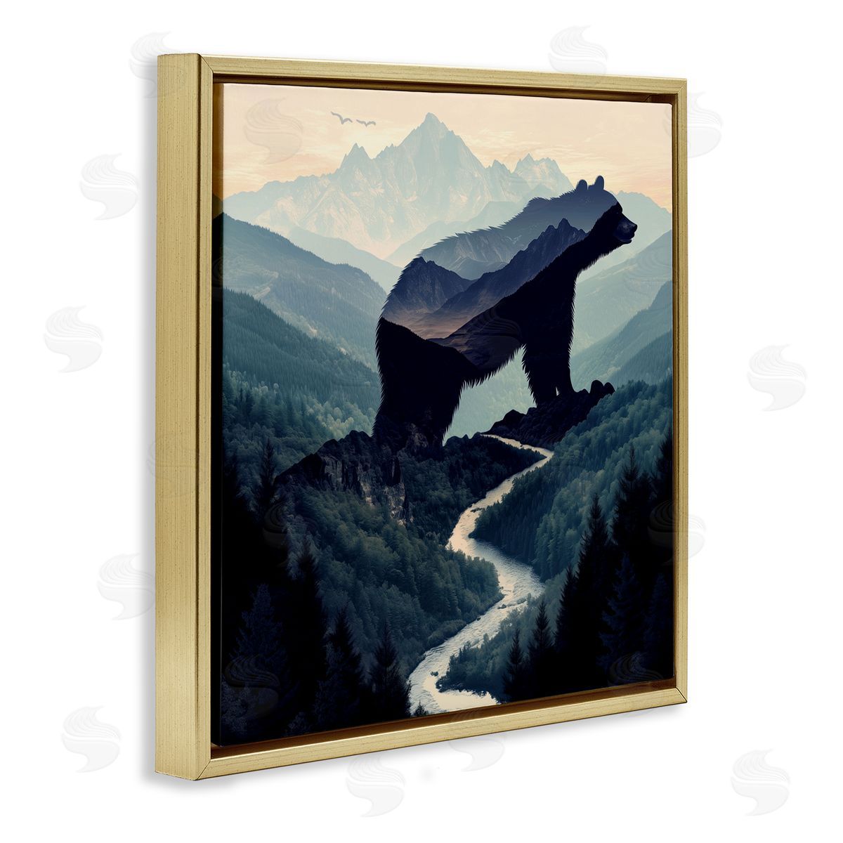 Jim Baldwin Bear Rock Silhouette Canvas Wall Art Print