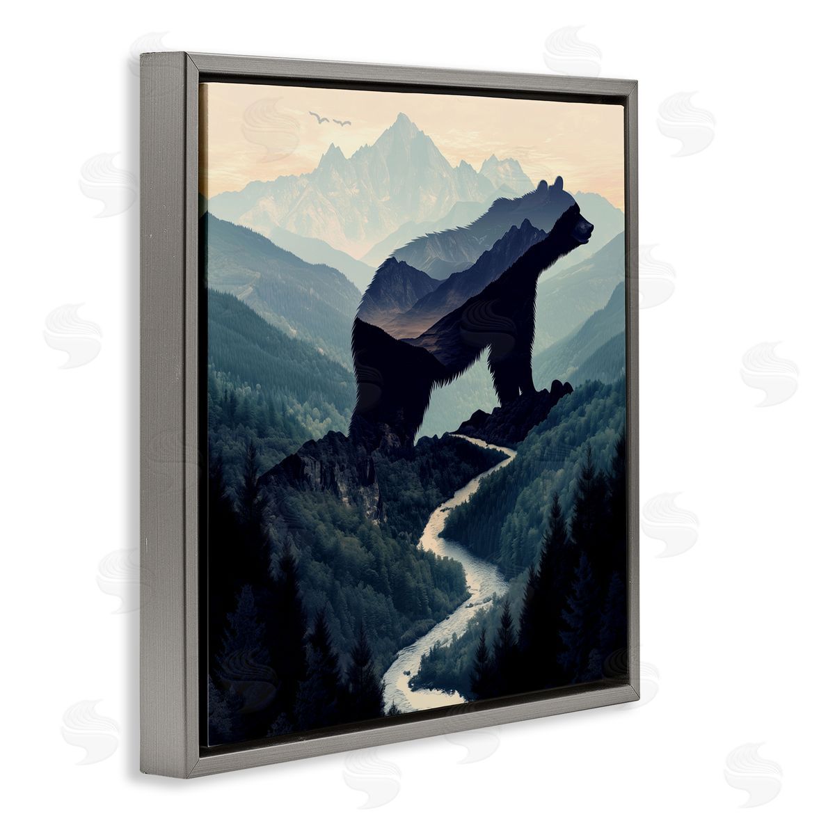 Jim Baldwin Bear Rock Silhouette Canvas Wall Art Print