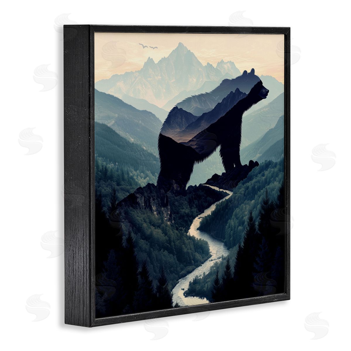Jim Baldwin Bear Rock Silhouette Canvas Wall Art Print