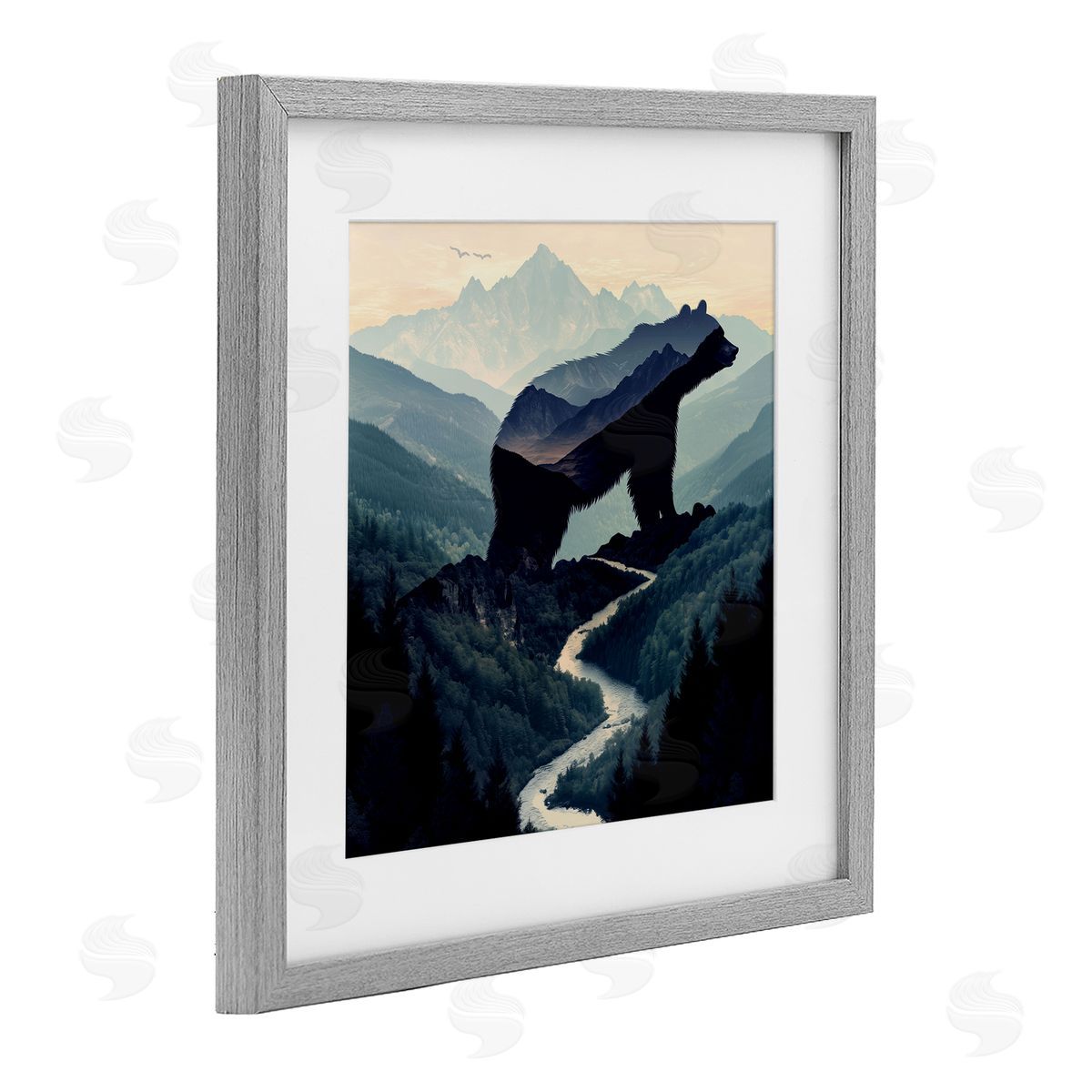 Jim Baldwin Bear Rock Silhouette Canvas Wall Art Print