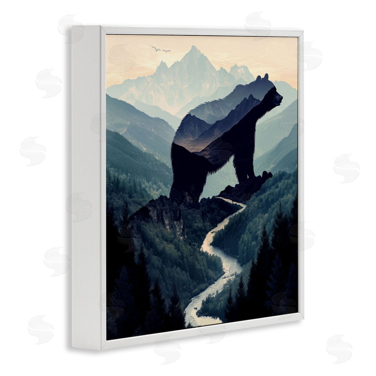 Jim Baldwin Bear Rock Silhouette Canvas Wall Art Print