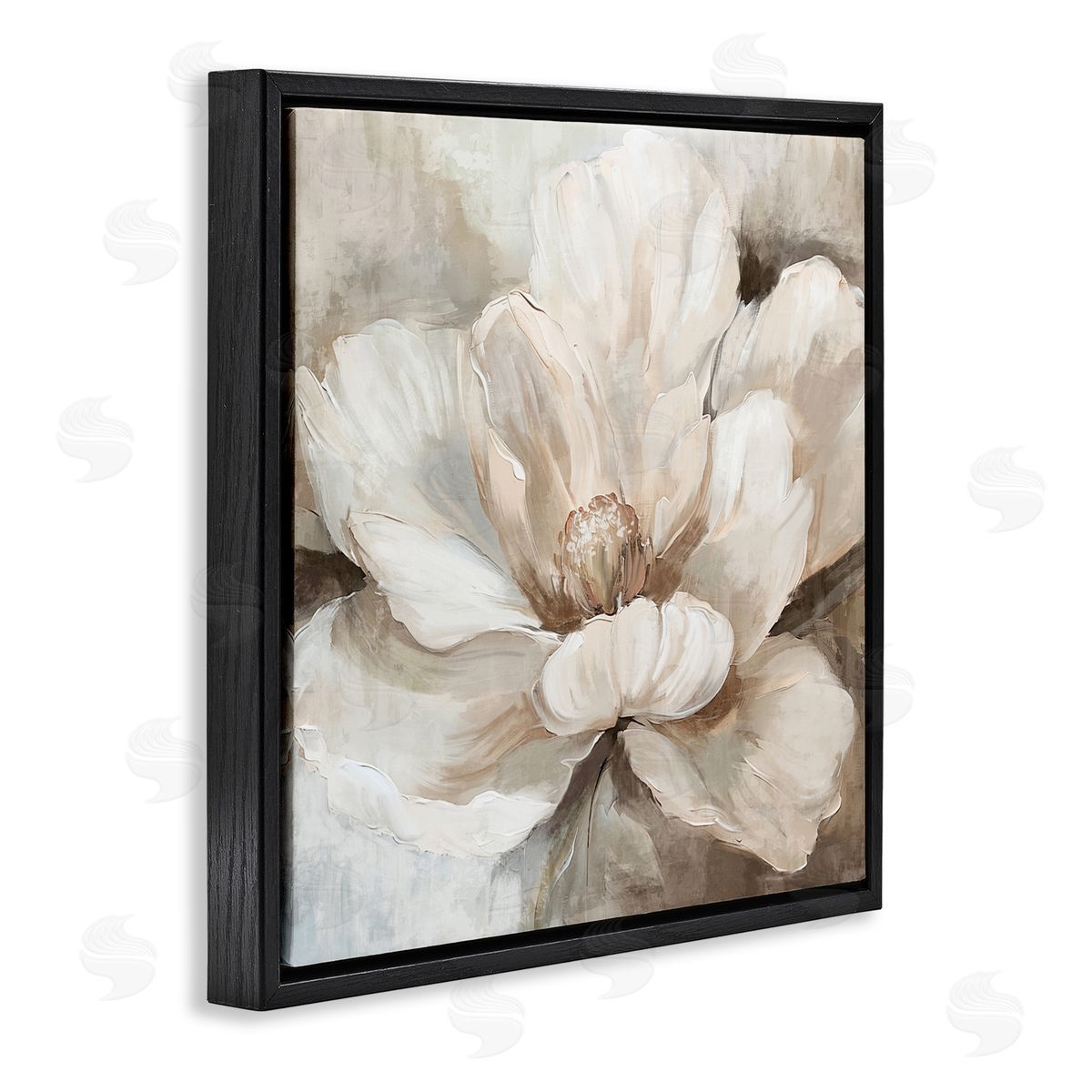 Nina Blue Lush Bloom in White Canvas Wall Art Print