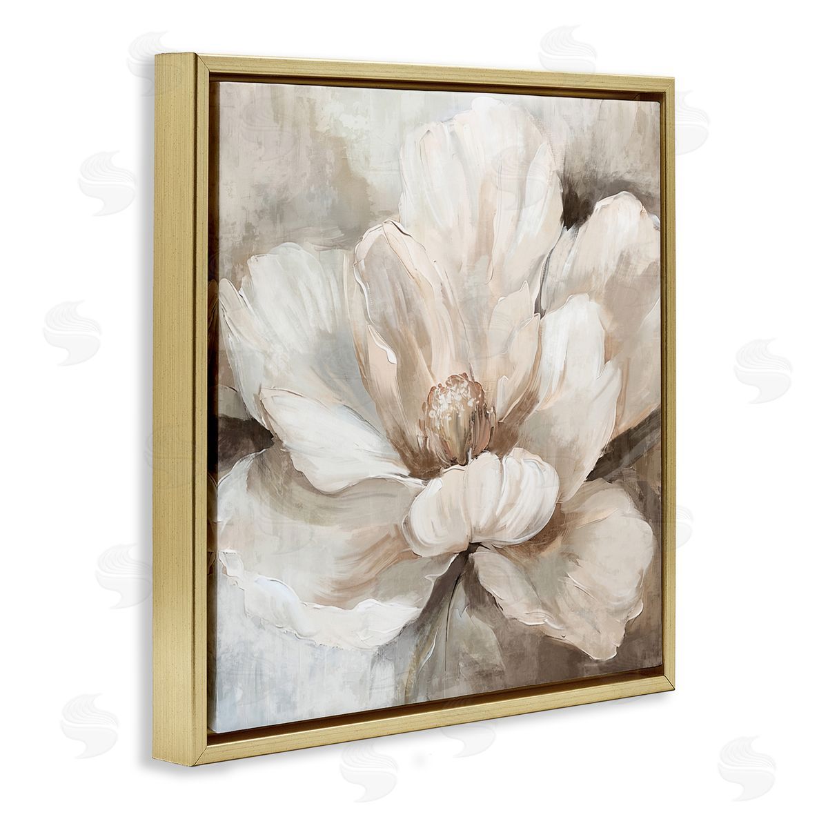 Nina Blue Lush Bloom in White Canvas Wall Art Print
