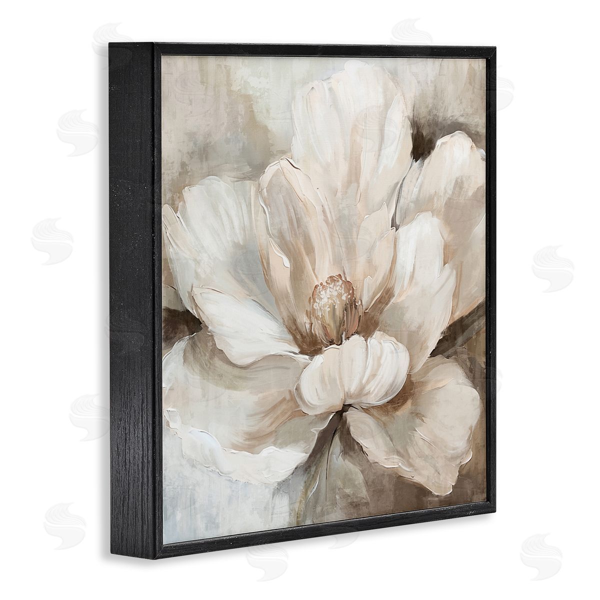 Nina Blue Lush Bloom in White Canvas Wall Art Print