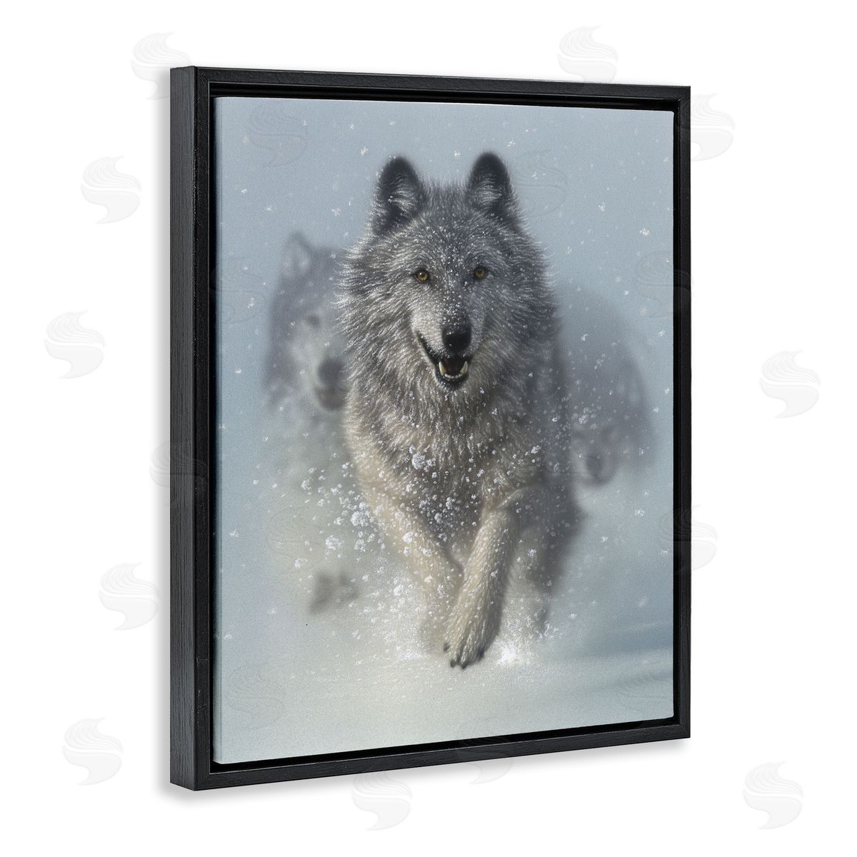 Collin Bogle Snow Plow Running Wolf Pack Canvas Wall Art Print