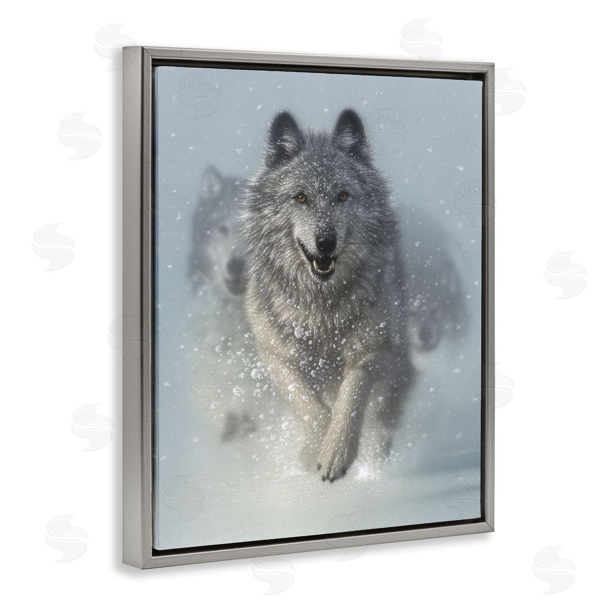 Collin Bogle Snow Plow Running Wolf Pack Canvas Wall Art Print