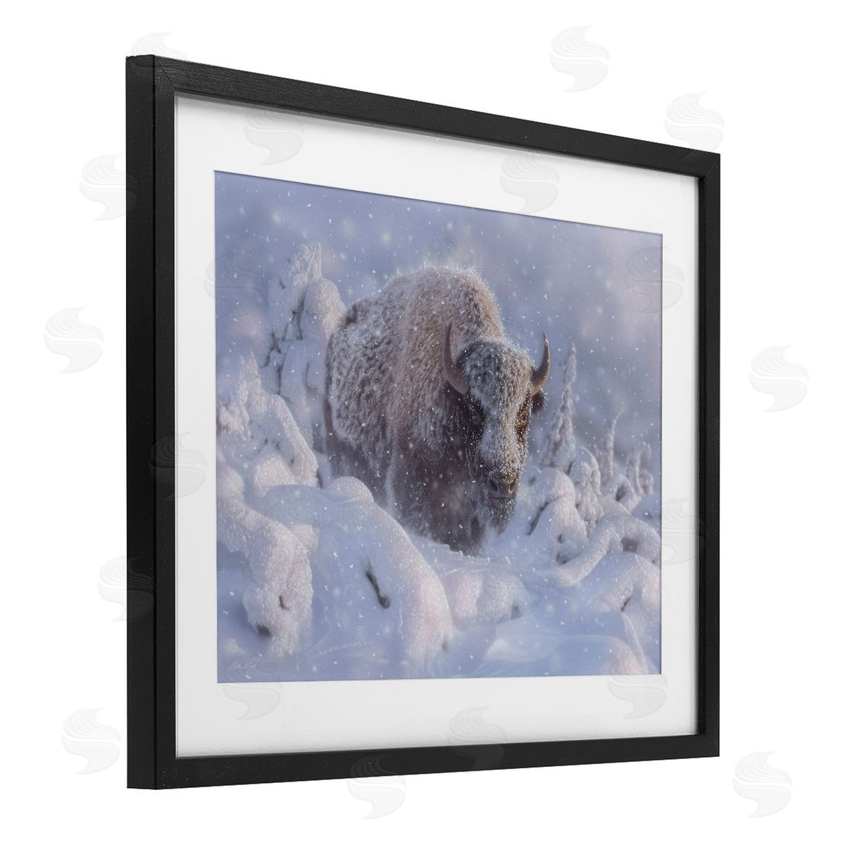 Collin Bogle Winter Bison In Deep Canvas Wall Art Print