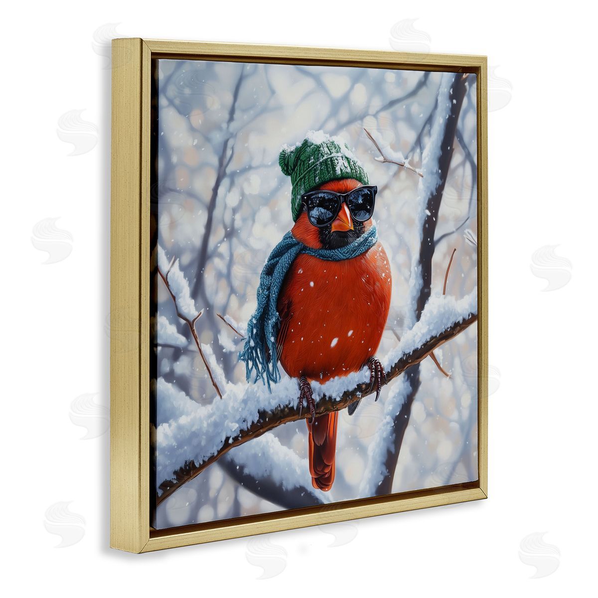 Jim Baldwin Christmas Cool Cardinal Canvas Wall Art Print