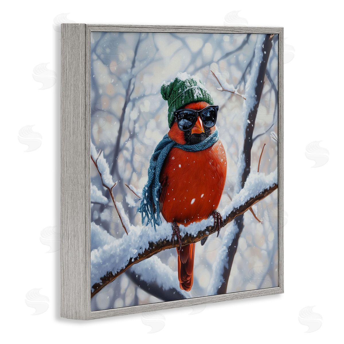 Jim Baldwin Christmas Cool Cardinal Canvas Wall Art Print