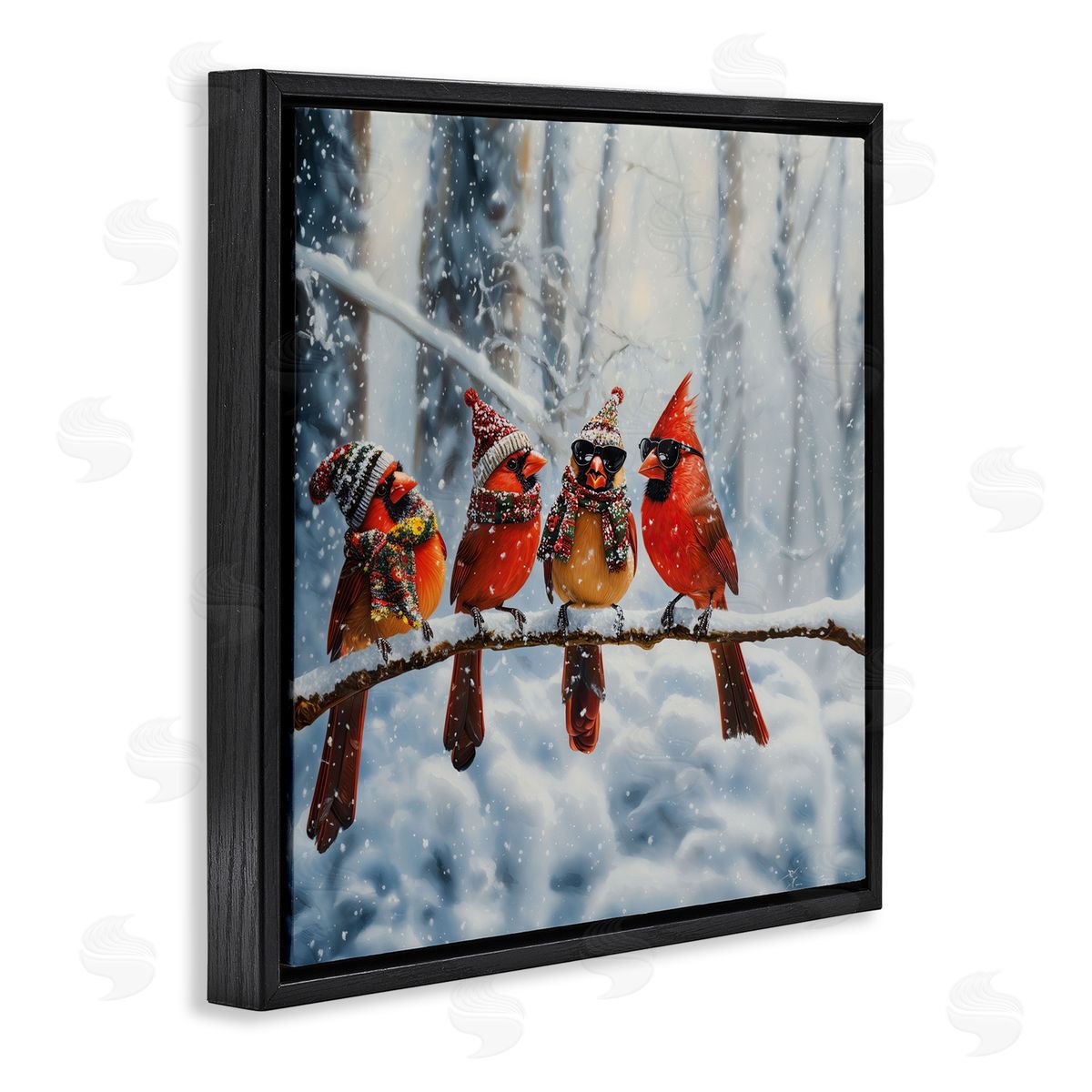 Jim Baldwin Winter Dressed Cardinals Canvas Wall Art Print
