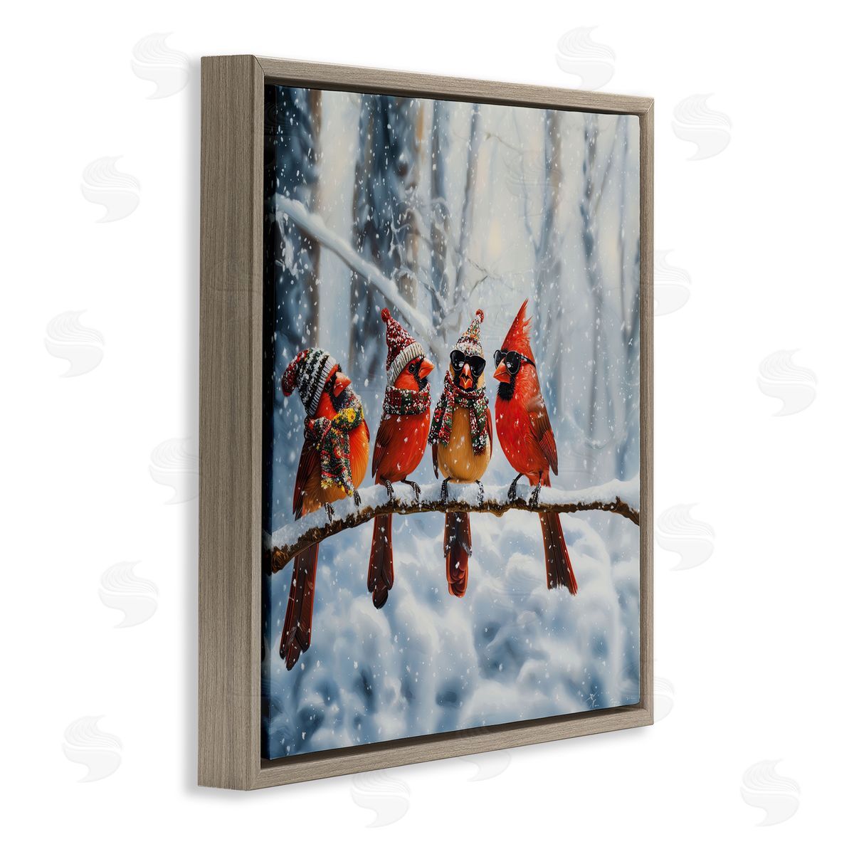 Jim Baldwin Winter Dressed Cardinals Canvas Wall Art Print