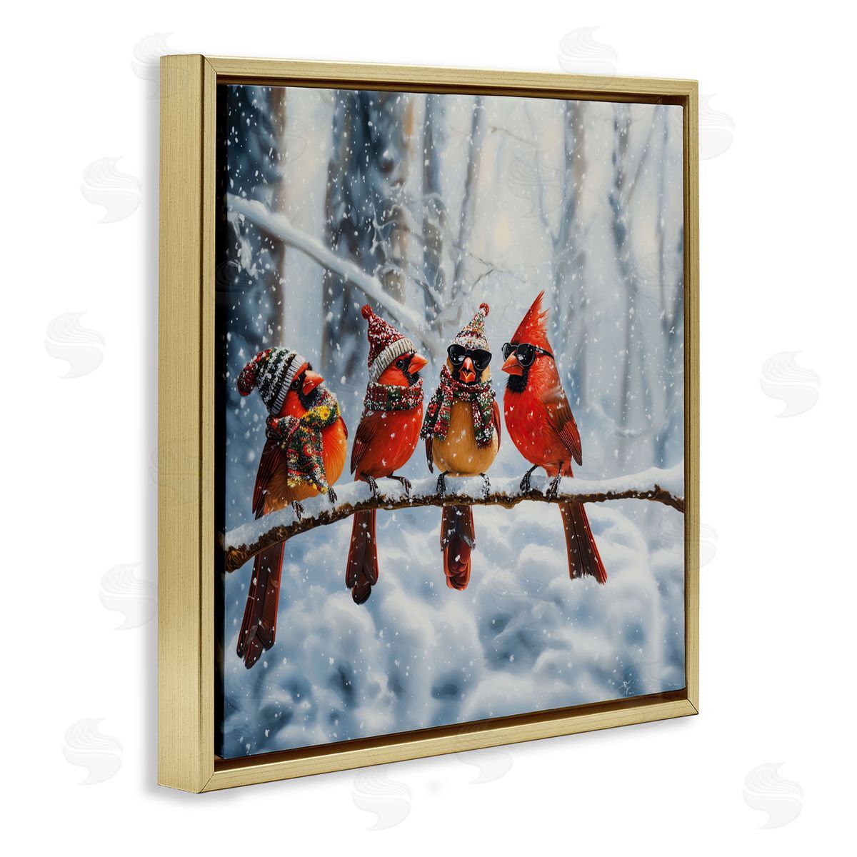 Jim Baldwin Winter Dressed Cardinals Canvas Wall Art Print