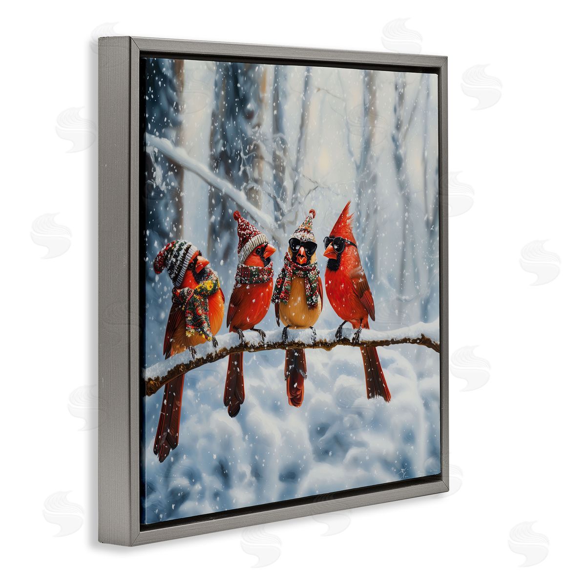 Jim Baldwin Winter Dressed Cardinals Canvas Wall Art Print