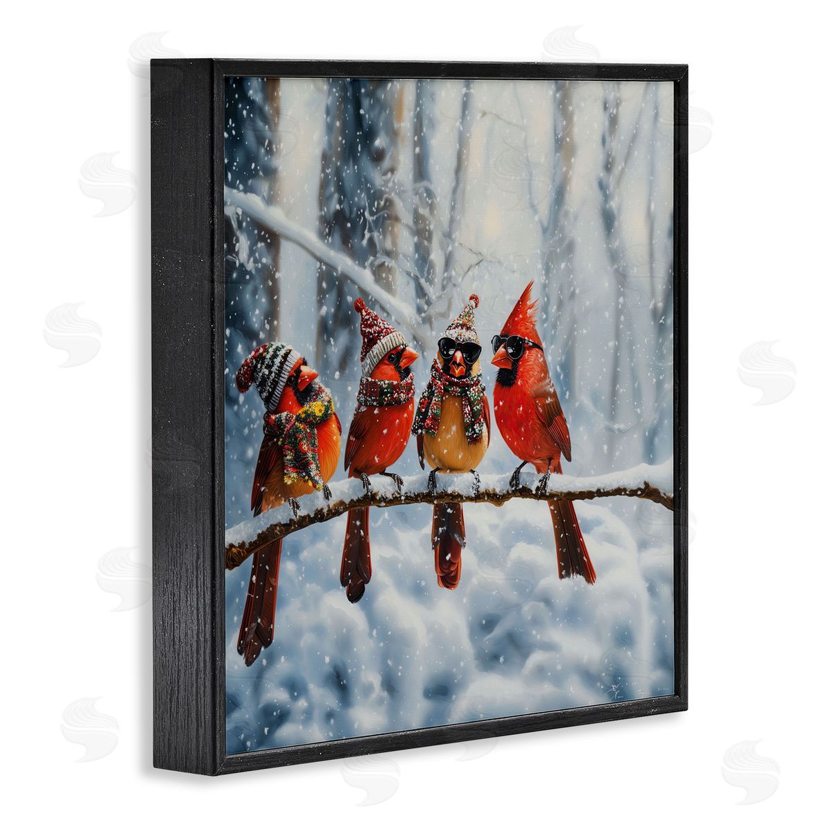 Jim Baldwin Winter Dressed Cardinals Canvas Wall Art Print