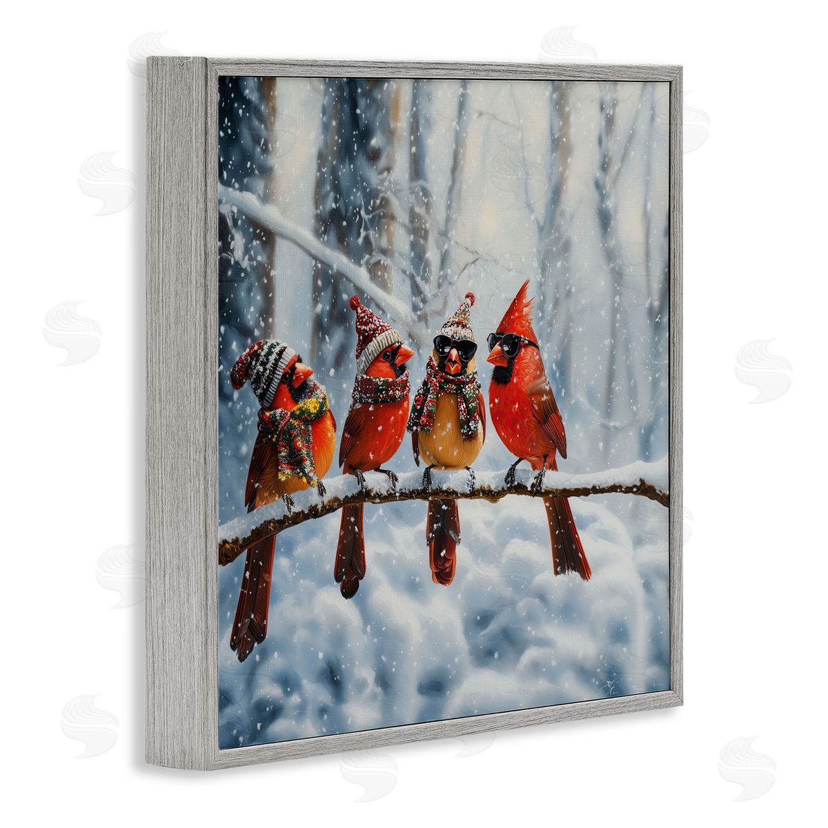 Jim Baldwin Winter Dressed Cardinals Canvas Wall Art Print